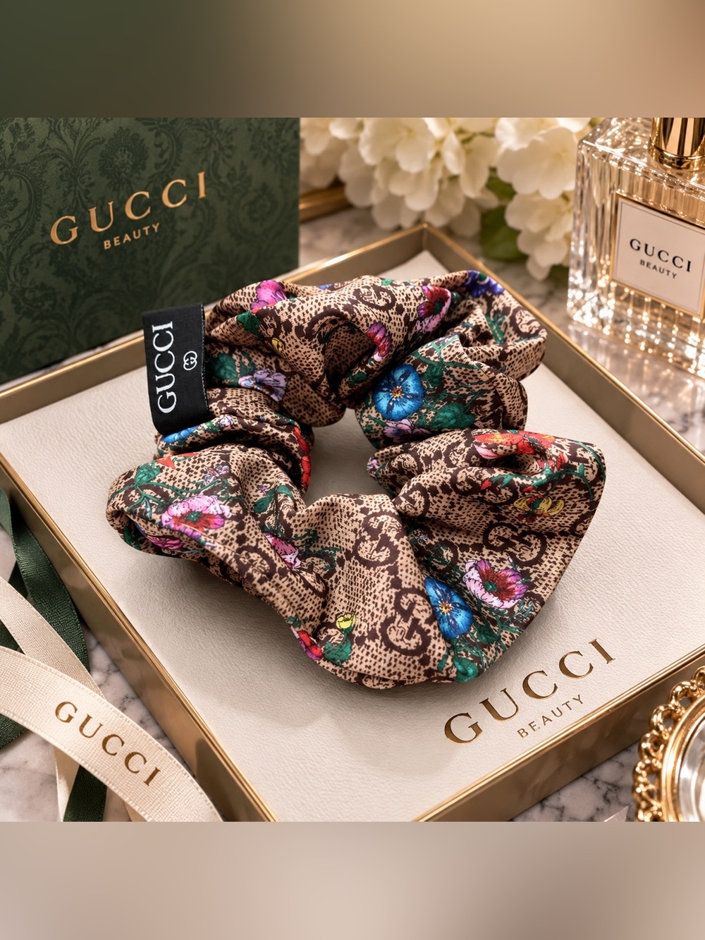 ✨ New 100% Silk GG Beauty Gift Scrunchie